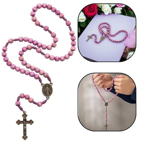 Terço Nossa Senhora das Graças Roxo Madeira 8 mm