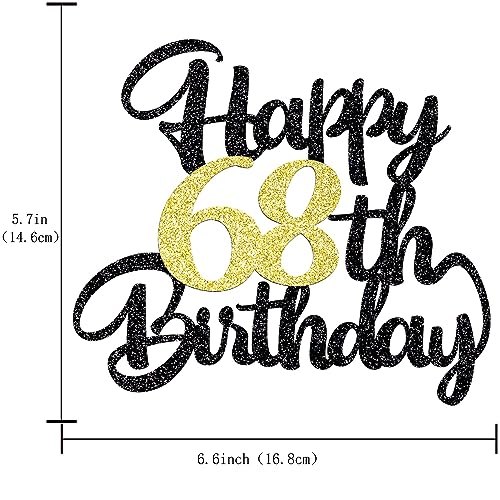 Image of Klionjor 68th Happy birthday cake topper happy cake decoration 68th birthday party decoration gift plugin (68)