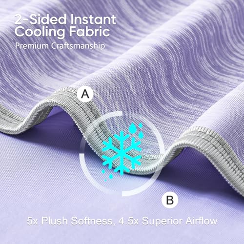 Image of KMUSET Cooling Blanket Full Size(80 inchx90 inch, Double Sided Summer Cooling Blankets for Hot Sleepers & Night Sweats, Lightweight Blanket for Sofa Bed Couch, Room Decor, Gifts for Women Eggplant Purple