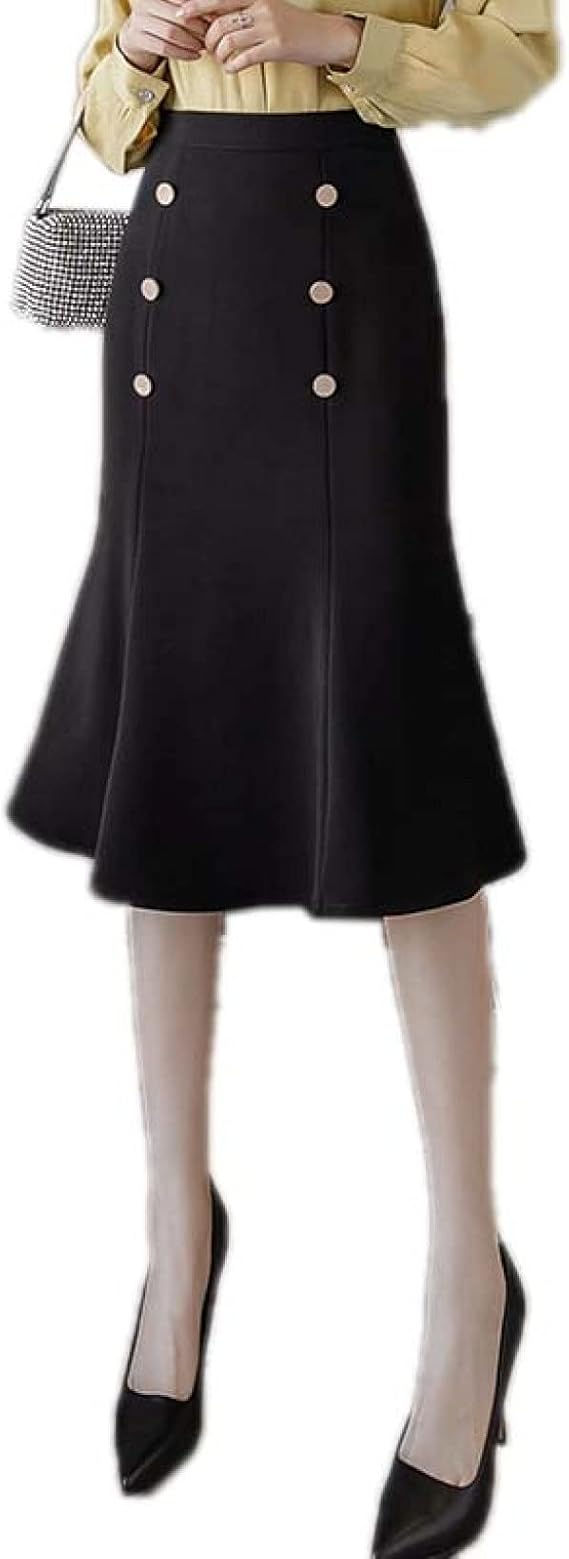 Amazon タイトスカート マーメイドスカート レディース ハイウェスト 春夏 ひざ丈 ミモレ丈 ストレッチ フレア レディース スカート 無地 学生 美脚 Aライン ロングスカート フレアスカート Ol ペンシル スカート スカート 通販