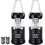 Camping Lantern - LED Lantern Camping Gear Equipment Camping Lights Flashlights for Outdoor, Hiking, Emergencies, Hurricanes, Outages (Black and Black)