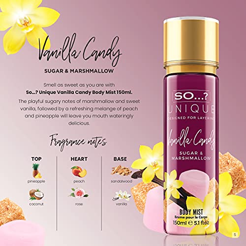 So…? Unique Womens Vegan Vanilla Candy Body Mist Fragrance Spray 150ml - Image 4