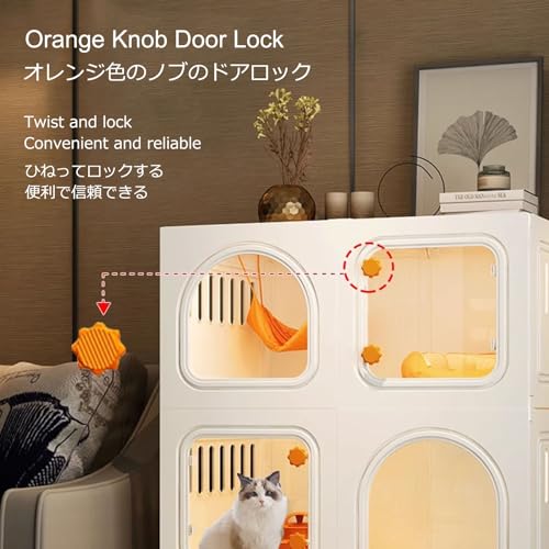 Cage pour chat facile à nettoyer et déplacer avec parc intérieur modulable - 5