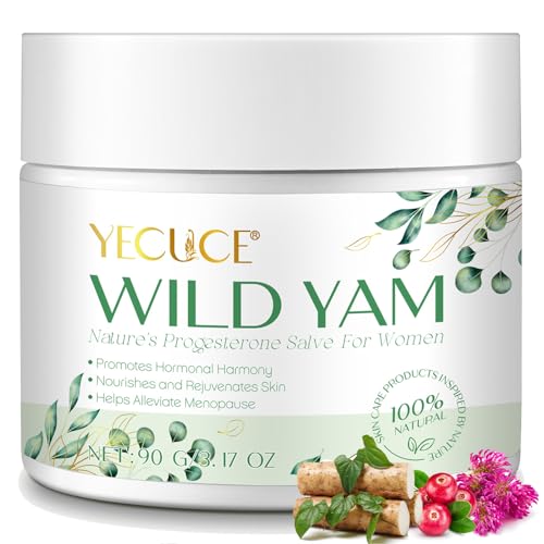 Crema de ñame salvaje para el equilibrio hormonal, crema natural y orgánica de ñame salvaje para el alivio de la menopausia, reducción de sofocos y sudores nocturnos, fórmula recomendada por la Dra