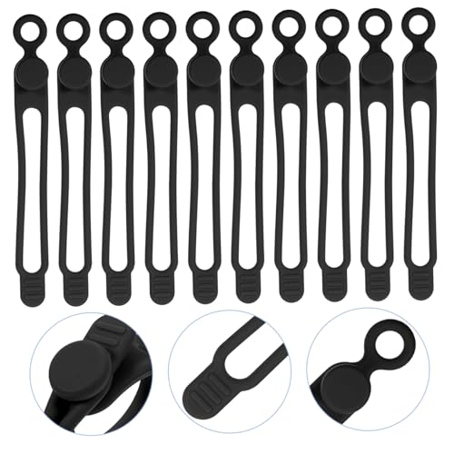 Pack de 10 Bridas de Silicona para Gestión de Cables, Oficina y Hogar, Color Negro miniatura 5