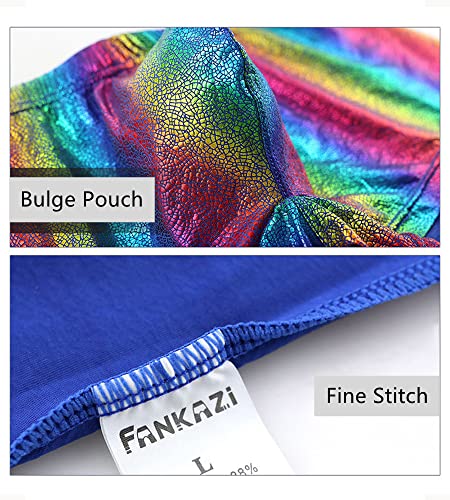 Men's Soft Stretchy Holographic Shiny Metallic Swim Boxer Briefs Mens Rainbow Underwear Hot Pants Bikini Swimsuit3