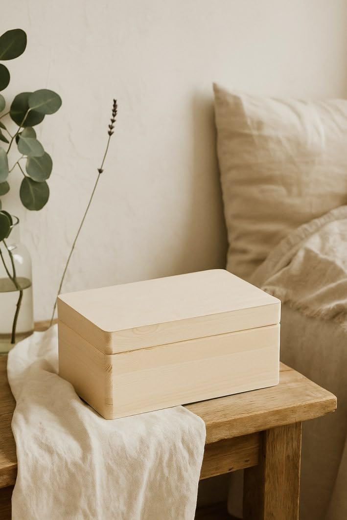 Pinus Holzkiste Mit Deckel 40x30x23cm - Schatztruhe Aus Kiefernholz