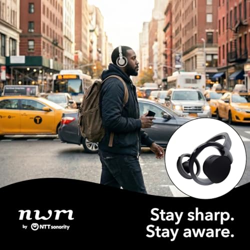 Image of nwm ONE Wireless Headphones Open Ear | Prevents Sound Leakage with PSZ Technology (Bone Conduction Alternative) | Bluetooth 5.3 | Multipoint | 20-Hour Battery Life with Microphone | Light Gray