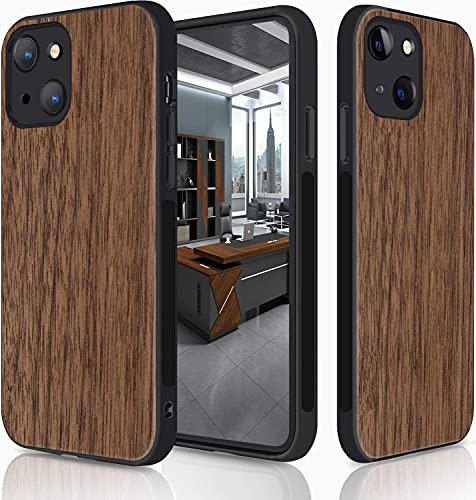 天然木 iphone13 ケース 木製ケース TPU ウッド 6.1インチ ストラップホール付き 耐衝撃 ソフトケース 軽量 (iphone13)