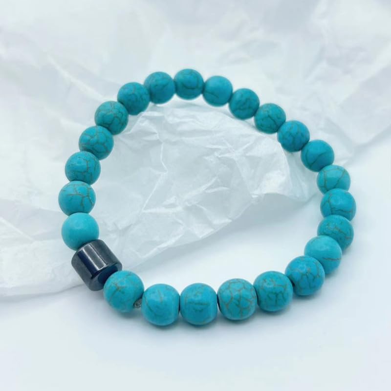 HZHRony Lava Rock Beads Chakra Bracelet 8mm Natural Stone Stretch Bracelet 7" Semi Precious Reiki Healing Crystals Beaded Bracelet for Women Men - Image 5