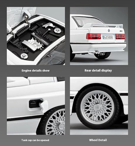 Image of LONGMIRE Metal Pull Back Diecast Car Pull Back Model with Sound Light Boys Gifts Toys for Kids Pack of 1, Multicolor (1:24 BMW M3 E30)