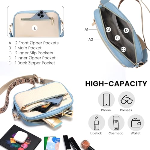 Small Crossbody Bags for Women Trendy Quilted Vegan Leather Sling Purse Shoulder Handbags with Adjustable Strap3