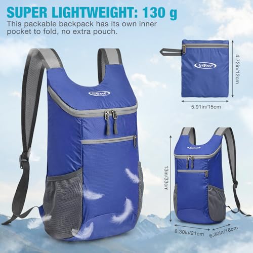 Image of G4Free Lightweight Packable Hiking Backpack for Men Women Small Hiking Daypacks Foldable Shoulder Pack Casual Outdoor Bag 11L