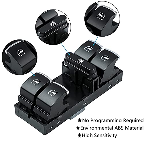 Driver Side Master Power Window Control Switch For 2005-2013 Volkswagen Cc Golf Jetta Passat Tiguan Touareg Replace 5Nd959857 1K4959857B 5K4959857 #TOP1