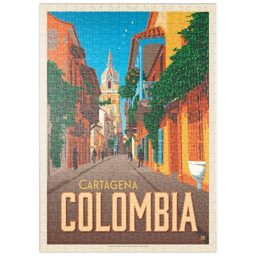 MyPuzzle Colombie : Cartagena, Affiche Vintage - Premium 500 Pièces Puzzle - Collection spéciale MyPuzzle de Anderson Design Group