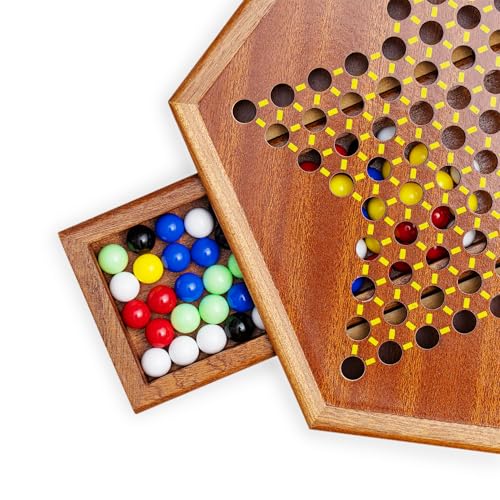 Juego de Mesa Damas Chinas de Madera con Cajón 32x28x4cm miniatura 3