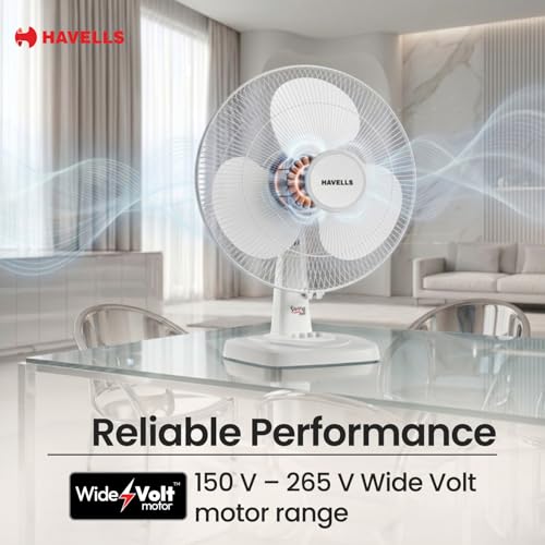 Image of Havells 400 mm SWING NEO Table Fan (WHITE GREY)