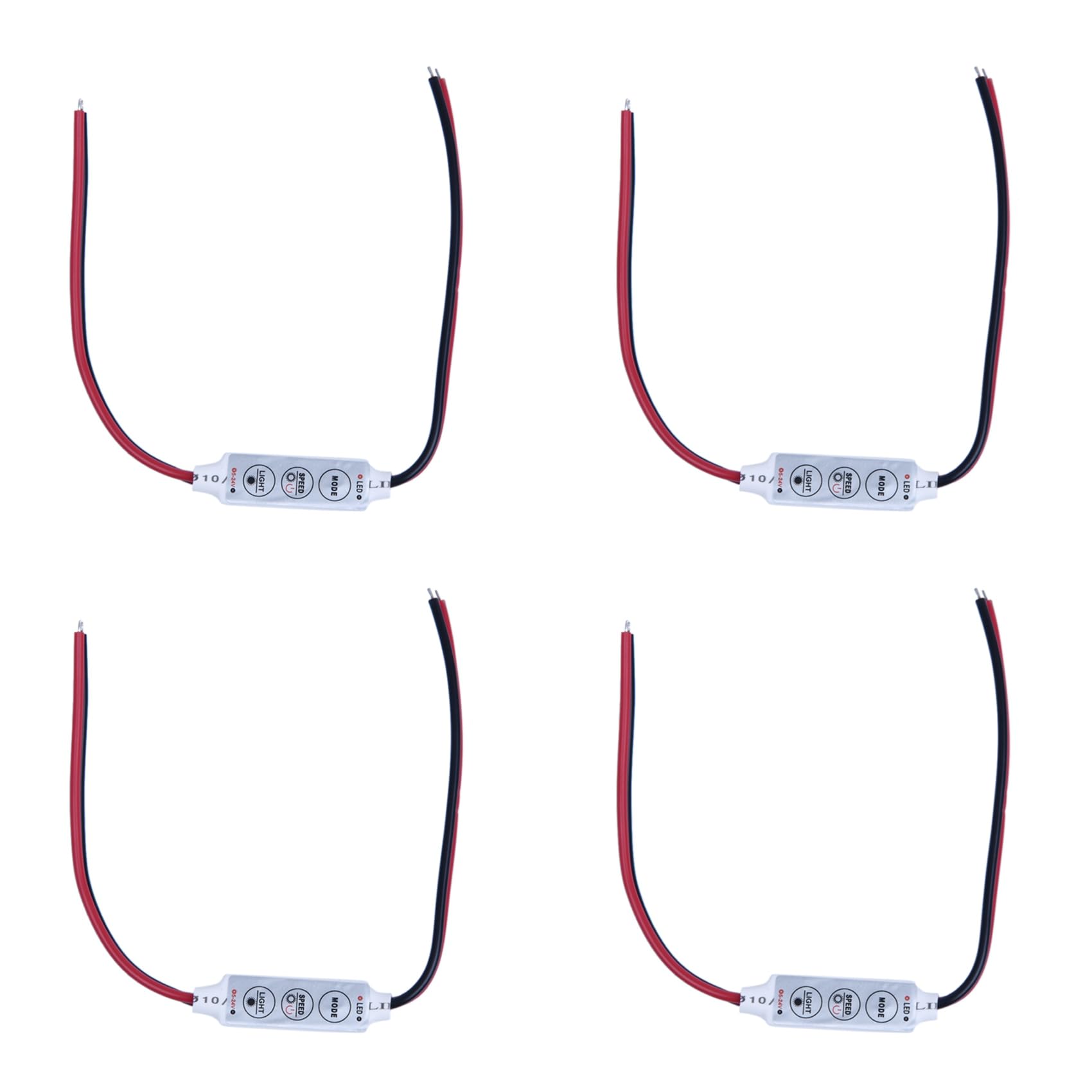 Hndhbfgrt 4X Mini 3 Keys Controller Dimmer for 3528 5050 LED Single Color Strip Light DC 12V 144W