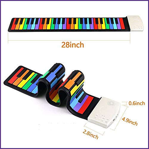 HMTOHL Roll Up Piano 49 Touches Silicone Portable Pliable coloré Doux Clavier électronique Piano Arc-en-Ciel clé… - Les Beatles, Paul McCartney, John Lennon, RIngo Starr, George Harrison HMTOHL Roll Up Piano 49 Touches Silicone Portable Pliable coloré Doux Clavier électronique Piano Arc-en-Ciel clé… – Image 7