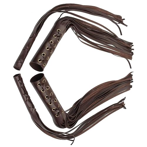 Riloer Poignée universelle en cuir pour levier de frein et d'embrayage de moto à franges, Brun