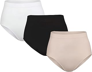 طقم ملابس داخلية بانتي مرتفع الخصر للنساء من سيلفي، عبوة 3 قطع