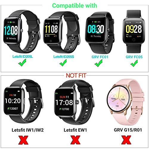 Correas reemplazo silicona para smartwatch Letsfit ID205 miniatura 7