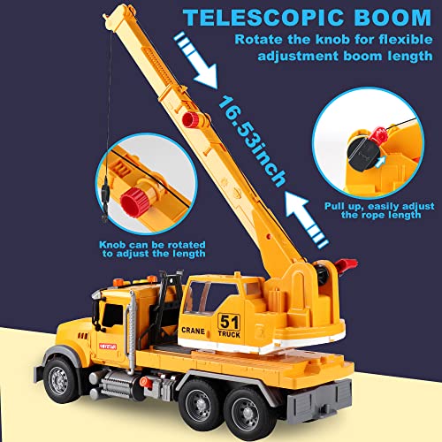 Image of Dwi Dowellin Toys for 3 Years Old Boys Girls Kids,Construction Toy Crane Truck with Lights and Sounds