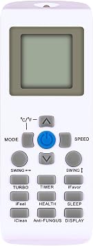 AULCMEET YKR-P/001E Replace AC Remote Controller Compatible with AUX/York Mini Split Air Conditioner Sub A/C Remote YKR-P/002E YKRP/002E YKR-P/003E ASW-H12A2INV