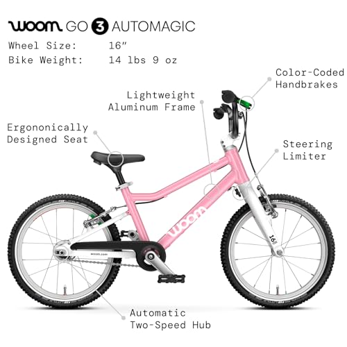 Image of woom GO 3 & GO 3 AUTOMAGIC Kids Bike, 16 Inch Lightweight, Ages 4-6