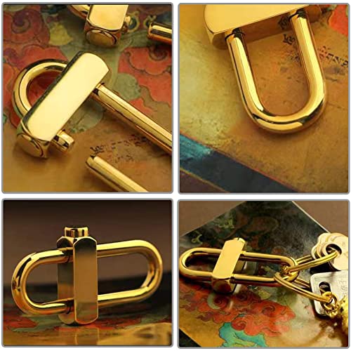 Brass Key Chain With 3 Rings - Keychain Hook By Pressing Side Button Slide Up And Down To Lock Buckle For Keys #TOP5