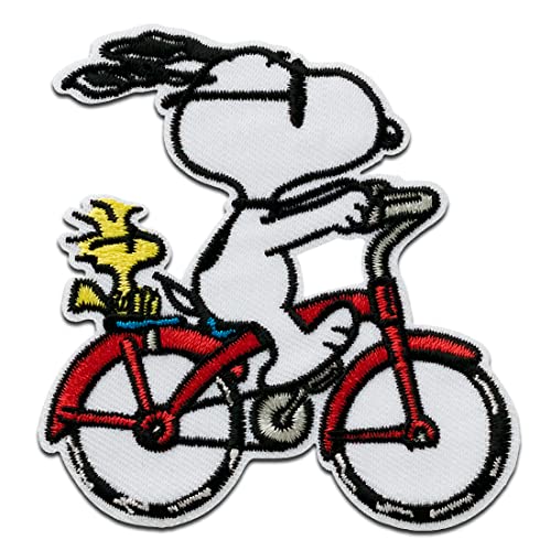 Mono Quick Peanuts © Snoopy Fahrrad - Aufnäher, Bügelbild, Aufbügler, Applikationen, Patches, Flicken, zum aufbügeln, Größe: 7,8 x 7,4 cm Cover