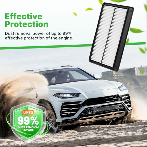 Image of Engine+Cabin Air Filter Fit for 2022-2026 MDX 3.5L, 2023-2026 Pilot 3.5L | 2Pcs, CF11182, 17220-61A-A00, 99% Filtration Efficiency, Easy Install, Odor control, Great Value, Right Size