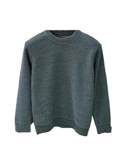 UIOKLMJH Men's Embroidery Round Neck Wool Blend Pullover Sweater Formal Casual Long Sleeve Winter Warm Top