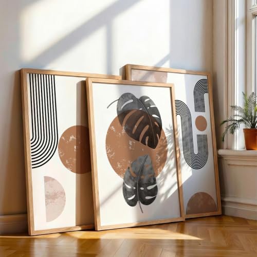 Image of NoWorries Abstract Leaf Wall Paintings | Multicolor Framed Wall Art for Living Room, Bedroom & Office Home Decoration - Modern Art Prints (Art-19, 17x25inch)