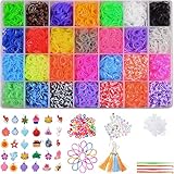 DDCOWP 11000+ Rubber Band Bracelet Kit, Loom Bracelet kit，DIY Bracelet Making kit，Loom Bead Bracelet kit,28 Colors,Best Gifts for Birthday and Christmas with