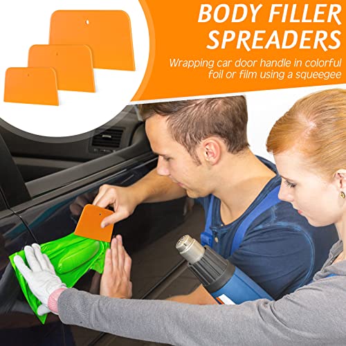 Image of Frienda 6 Pcs Body Filler Spreaders Plastic Tools for Automotive Applying Putties Glazes Caulks and Paint (3 Sizes)
