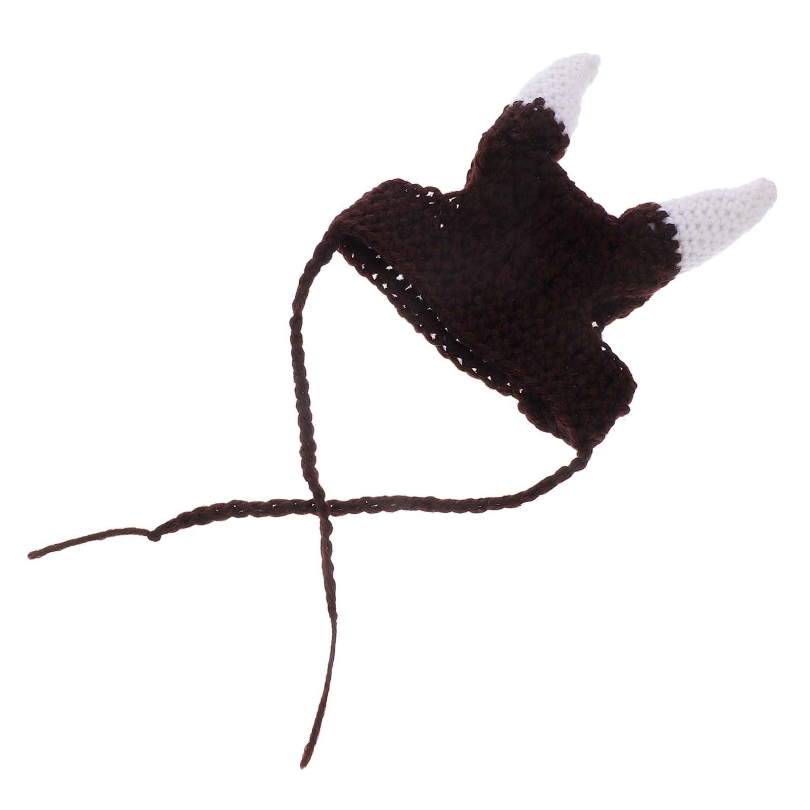Alasum Soft and Comfortable Knitted Cat Hat with Viking Pirate Horns, Yarn Material with Comfortable Fit for Cats and Dogs, for Photo Shoots and Parties