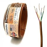 18/5 100Ft. NATIONAL Wire&Cable Thermostat Doorbell HVAC Heating Control Professional Cable Wire - Made in USA - 100% Solid Copper Conductors, CL2 ETL Listed, Low Voltage Applications Use