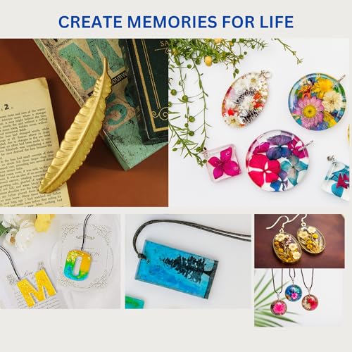Image of exploralearn 145 Pcs Ultimate Resin Art Kit with 200g Epoxy Resin - DIY Alphabet, Jewelry, Keychains, Coasters & Bookmarks - Includes Dried Flowers, Stickers, Glitters & More