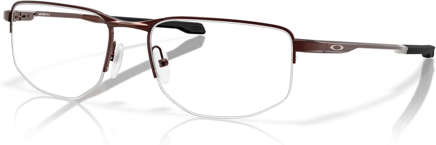 Oakley Men's Ox3035 Addams 0.5 Rectangular Prescription Eyewear Frames Brushed Grenache/Demo Lens 56 Millimeters image 2 of 5 B0DBJGBC86