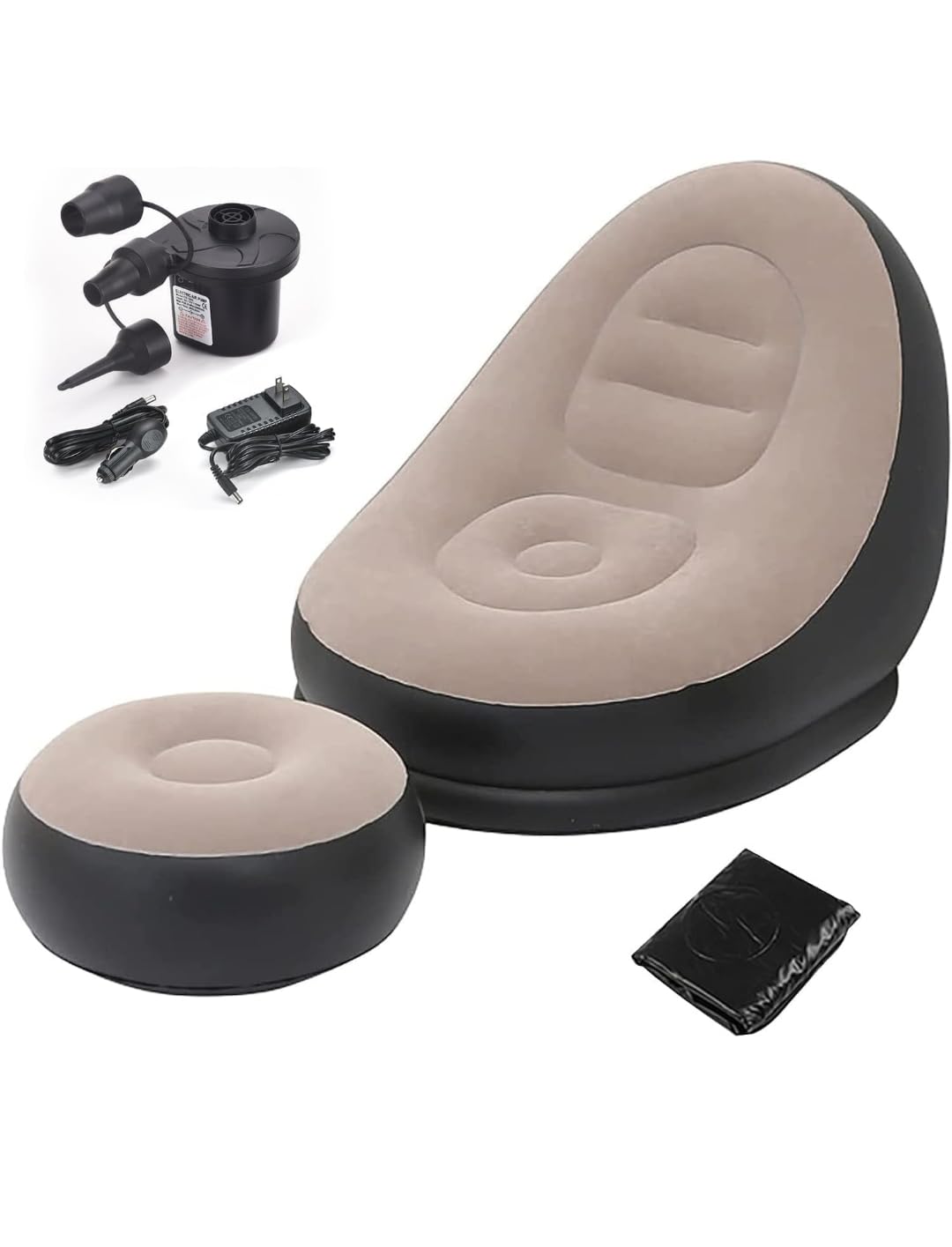 Inflatable Sofa with Ottoman and Pump, Lounge Chair Set-image-36