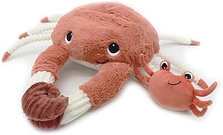 Les Déglingos PTIPOTOS by Cassecol Crab for Mom/Baby, Terracotta - 46 cm - Soft Plush Toy for Babies - Birth Gift Idea - 46 cm
