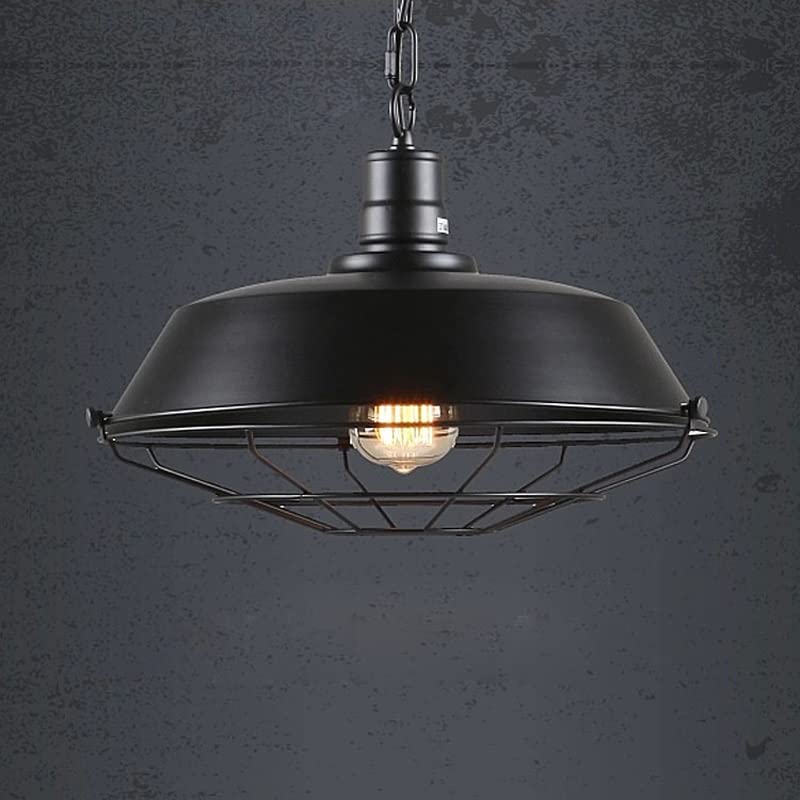 Lampe suspendue vintage loft rétro E27 lustre industriel avec filet de fer pour salon