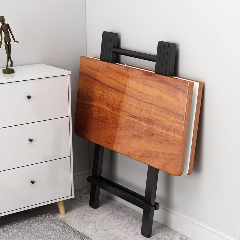 Table pliante de salle à manger en bois foncé 80x80x75 cm, la solution gain de place idéale
