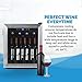 NewAir Compact Wine Cooler Refrigerator | 16 Bottle Capacity | Freestanding/Built-in Countertop Wine Cellar in Stainless Steel with UV Protected Glass Door NWC016SS00