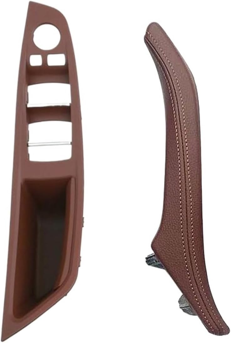 Grab Handles Left Hand Drive LHD Leather Interior Door Pull Handle Assembly Set Fit for BMW 5 Series F10 F11 F18 520 523 525 528 530 535 Universal(Gray 2pcs Set)