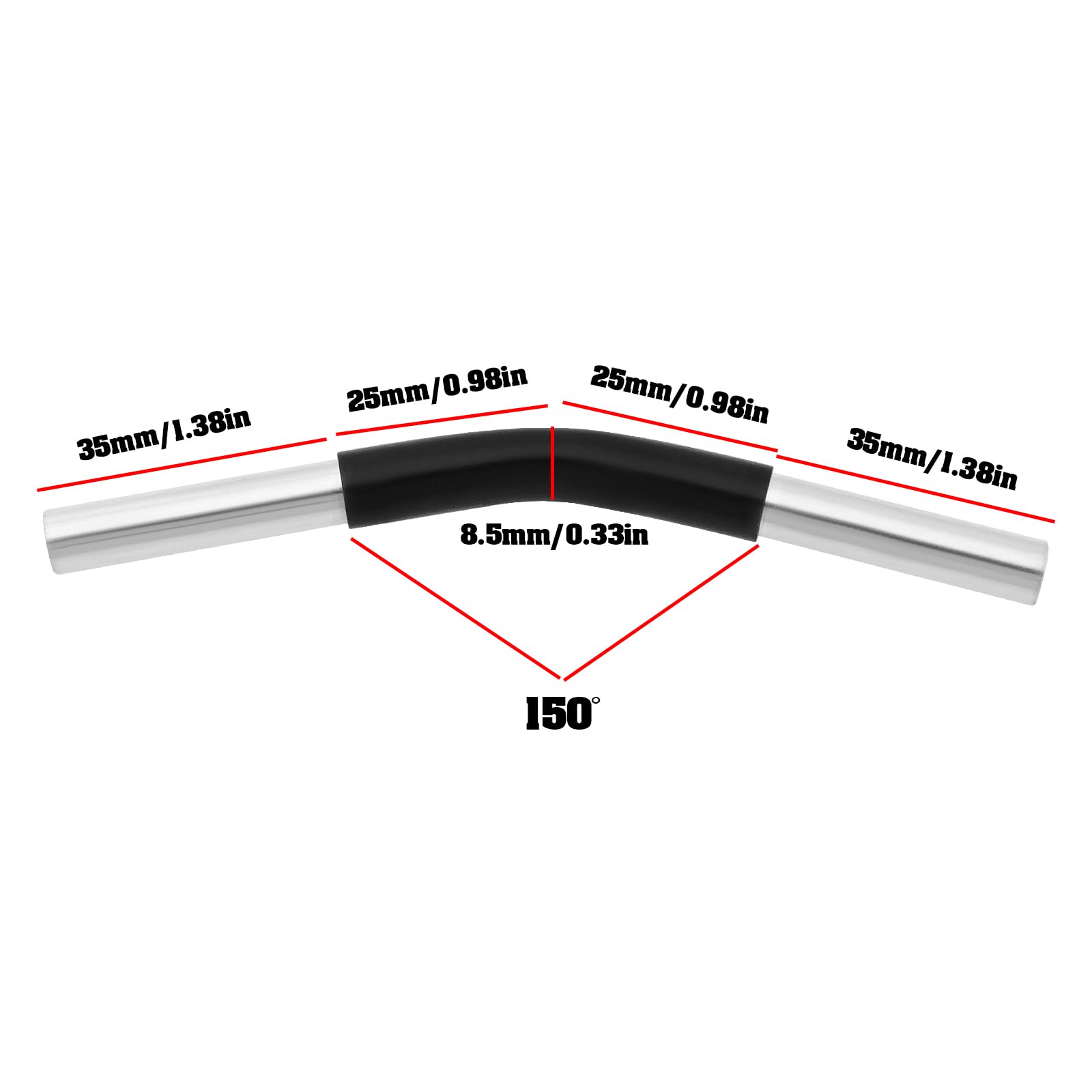 4 x 150-Grad-Winkel-Aluminium-Zeltstangenverbinder für 8,5 mm oder 9,5 mm Stangen (Aluminium 7071)