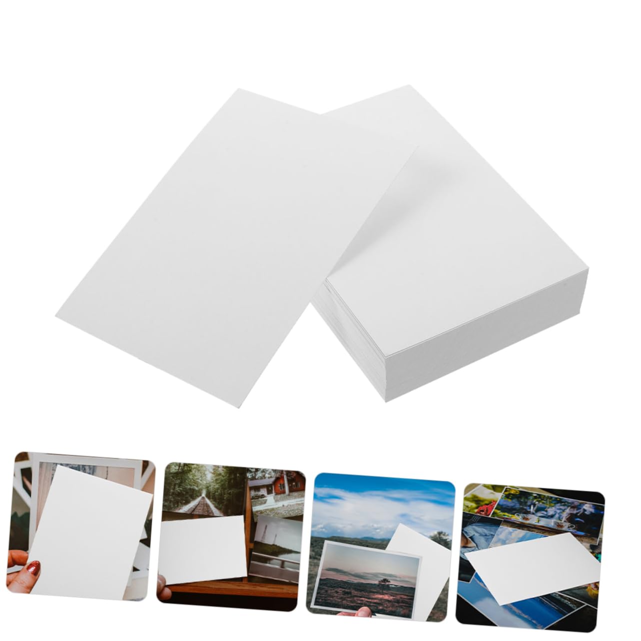 Happyyami 100 Blatt Glänzendes Fotopapier Wasserfest Schnell Trocknend für Tintenstrahldrucker Weiß 100 Stück Packung