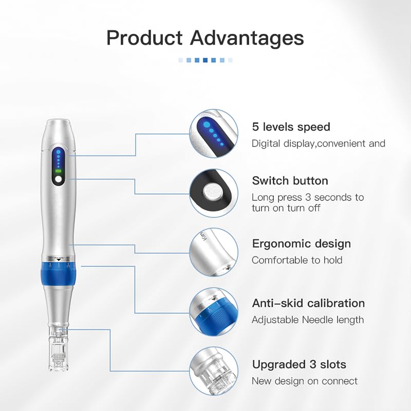 Stylo microneedling Ultima durable avec embouts interchangeables broches