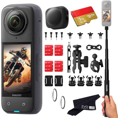 Insta360 X4 Motorcycle Bundle- 8K Waterproof 360 Action Camera with 1/2